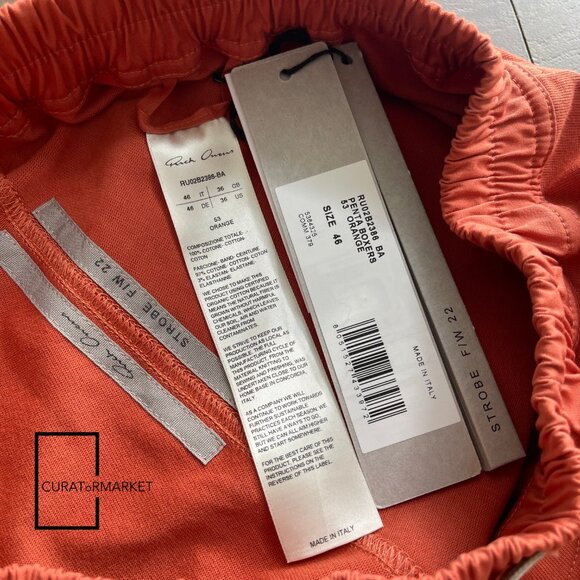 Rick Owens: EU46 Orange Slit Seam Pentagram Boxers Shorts FW22 Strobe - Picture 6 of 14